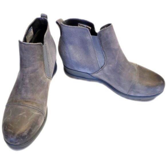 Sorel Gray Suede & Leather Ankle Boots Booties, 10 - Picture 1 of 8